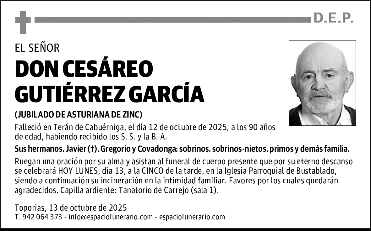 DON CESÁREO GUTIÉRREZ GARCÍA