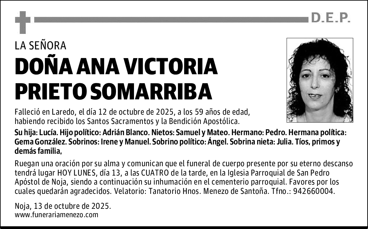 DOÑA ANA VICTORIA PRIETO SOMARRIBA