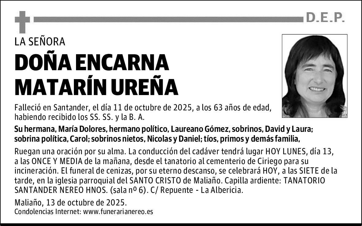 DOÑA ENCARNA MATARÍN UREÑA
