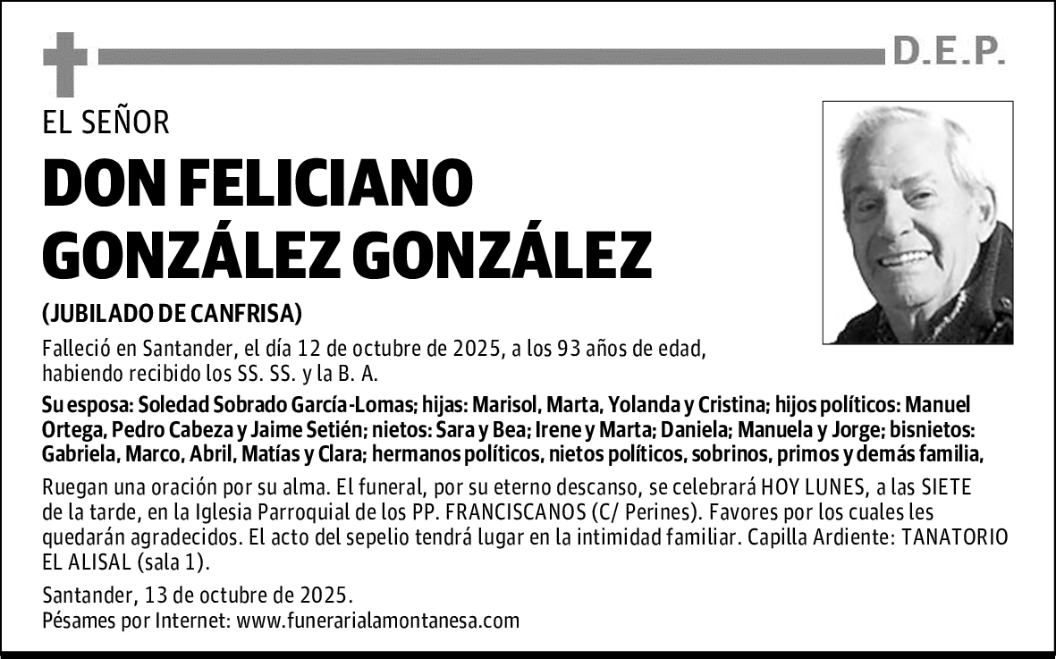 DON FELICIANO GONZÁLEZ GONZÁLEZ