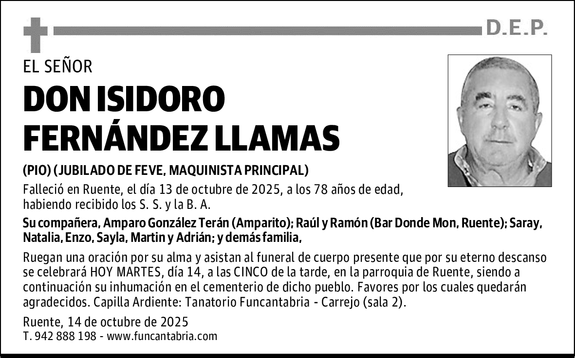 DON ISIDORO FERNÁNDEZ LLAMAS