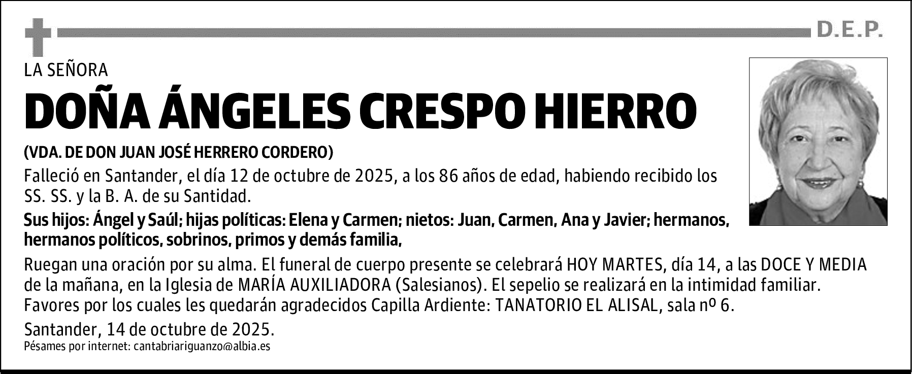 DOÑA ÁNGELES CRESPO HIERRO