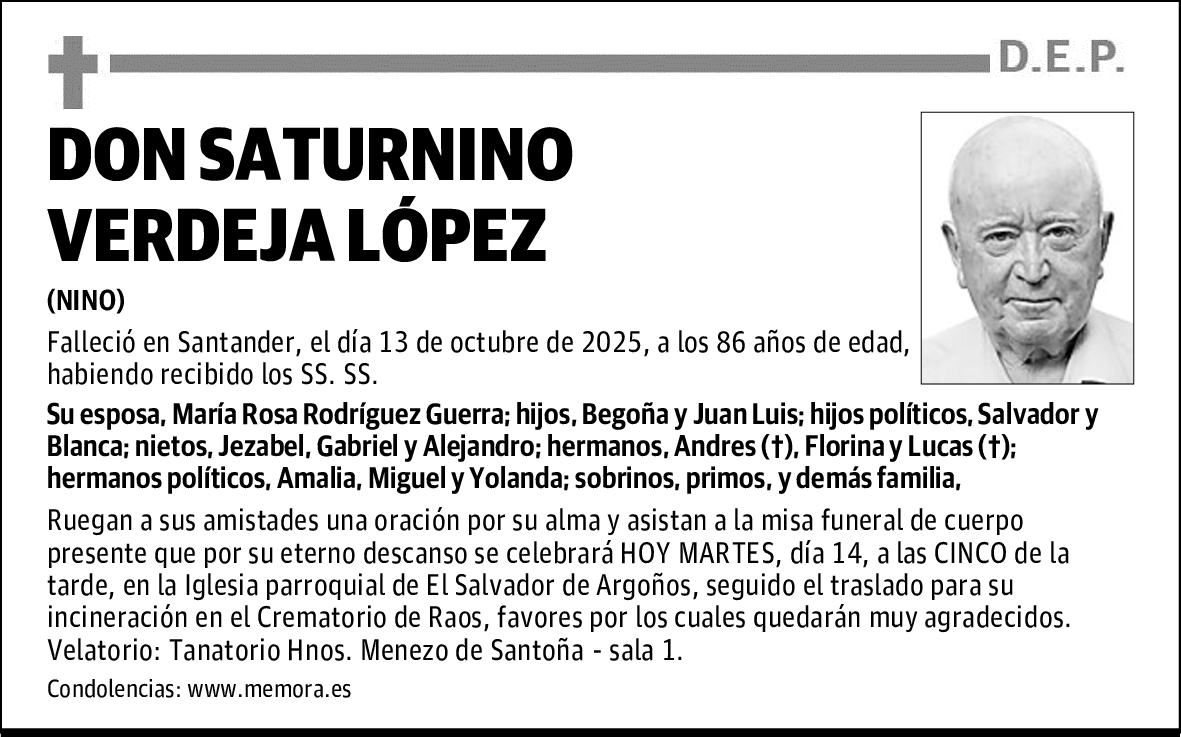 DON SATURNINO VERDEJA LÓPEZ