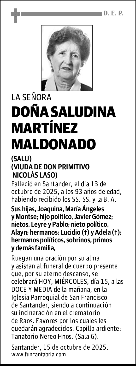 DOÑA SALUDINA MARTÍNEZ MALDONADO