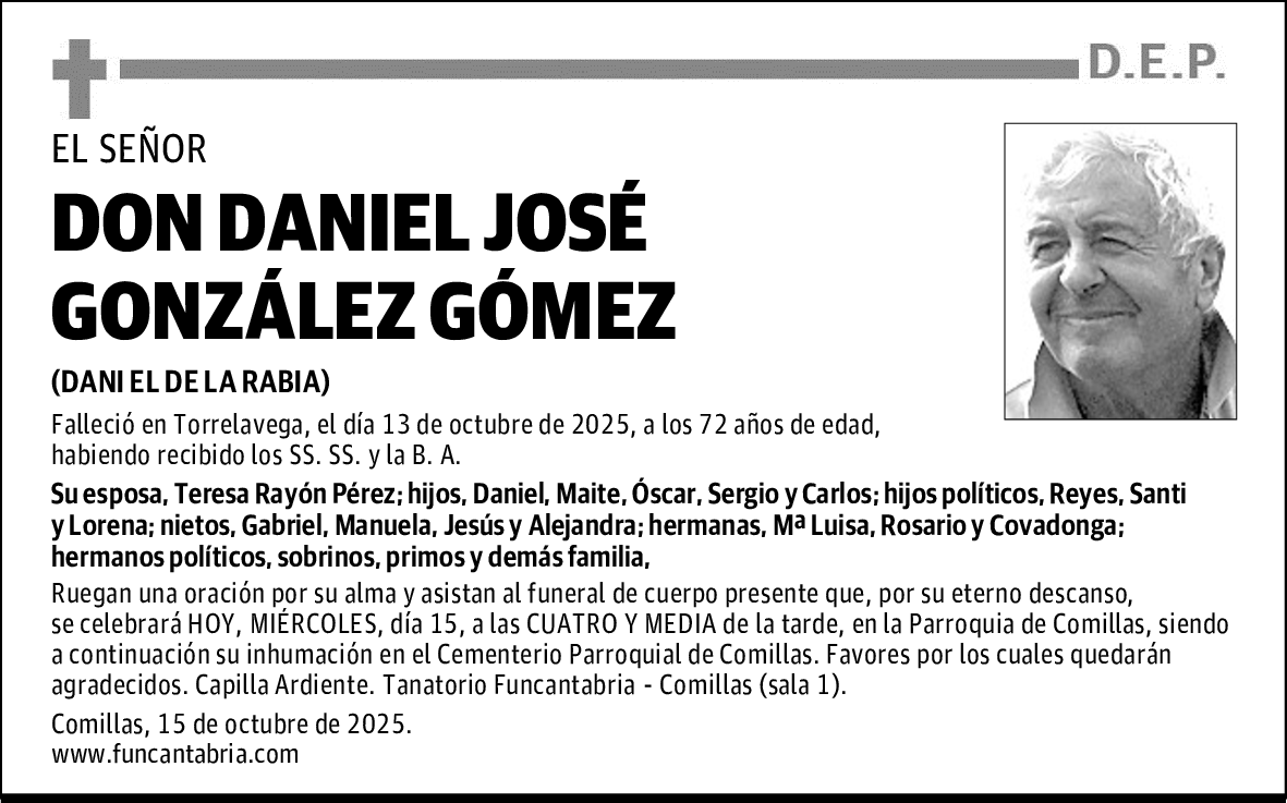 DON DANIEL JOSÉ GONZÁLEZ GÓMEZ