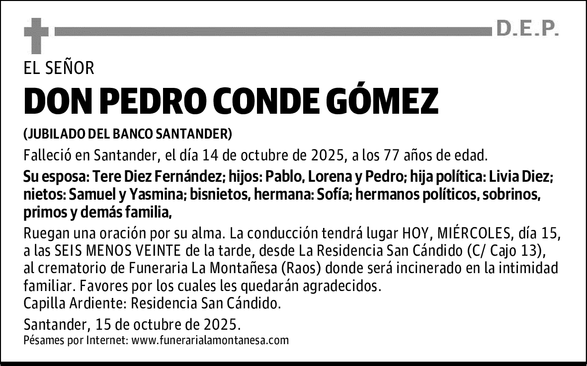 DON PEDRO CONDE GÓMEZ