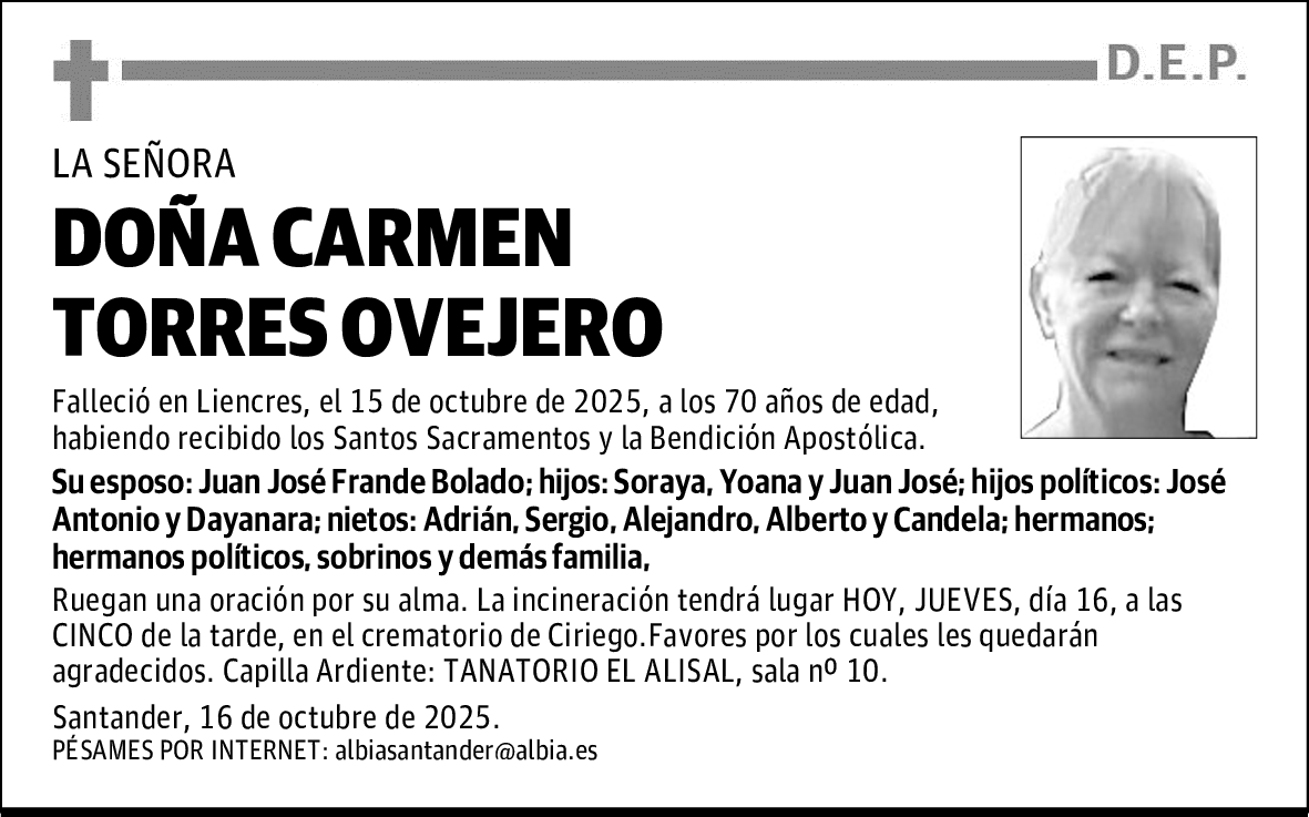 DOÑA CARMEN TORRES OVEJERO