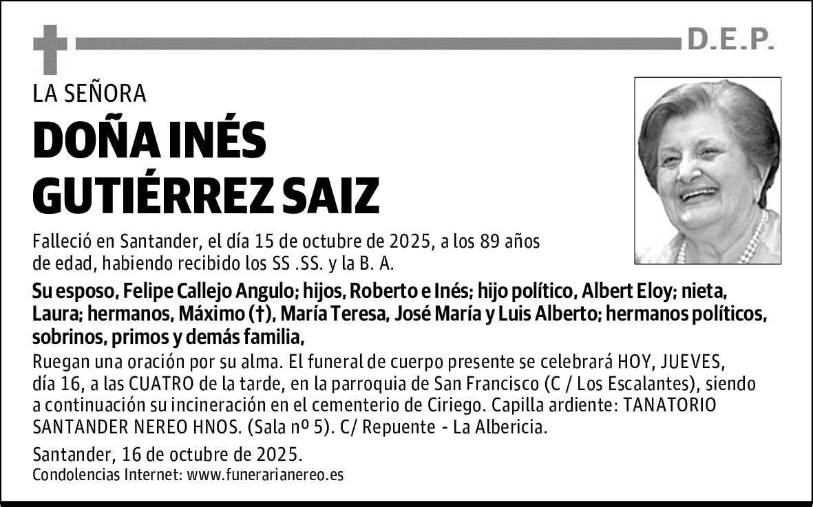 DOÑA INÉS GUTIÉRREZ SAIZ