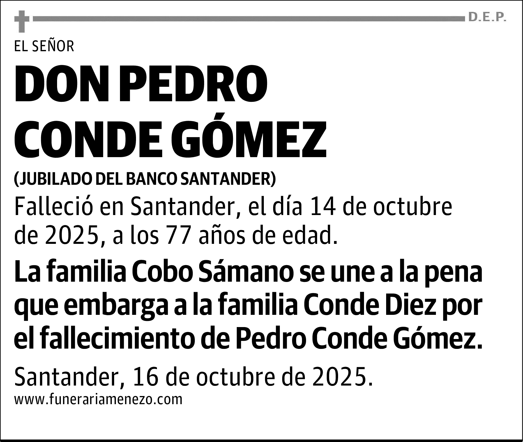 DON PEDRO CONDE GÓMEZ
