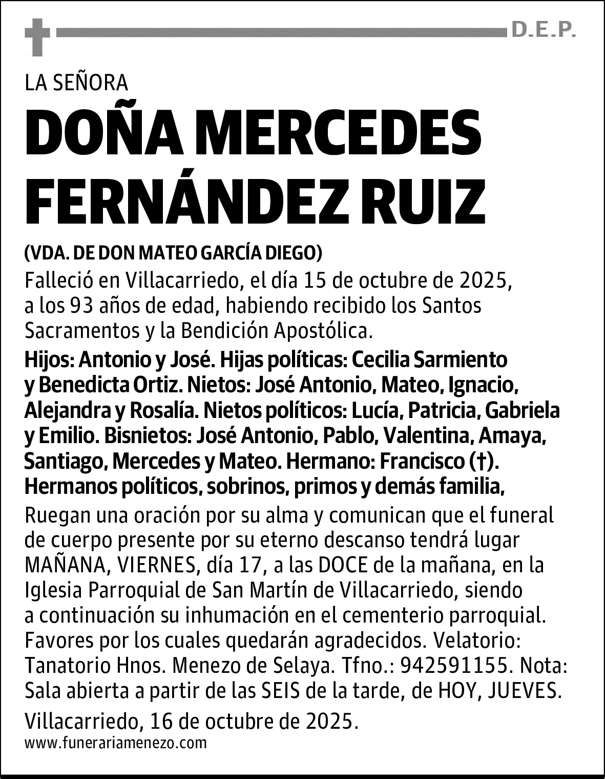 DOÑA MERCEDES FERNÁNDEZ RUIZ