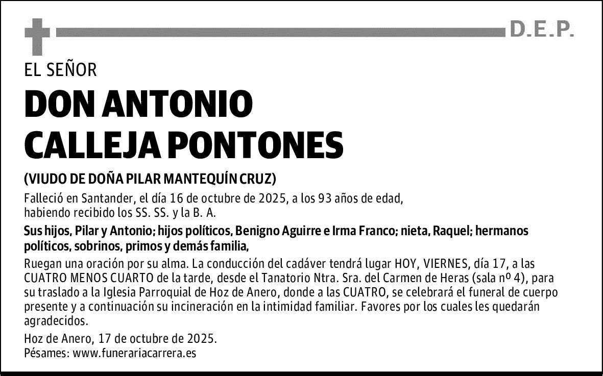 DON ANTONIO CALLEJA PONTONES