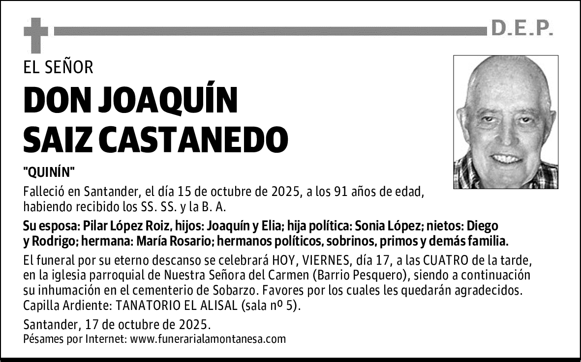 DON JOAQUÍN SAIZ CASTANEDO