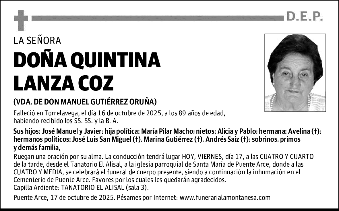 DOÑA QUINTINA LANZA COZ