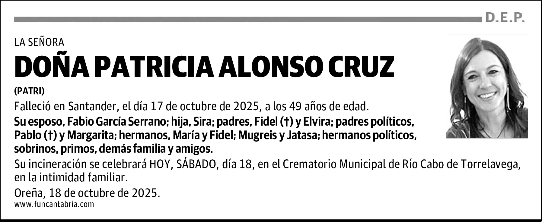 DOÑA PATRICIA ALONSO CRUZ