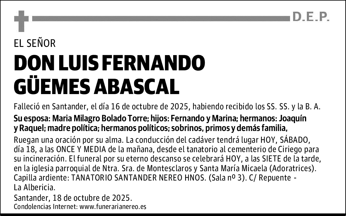 DON LUIS FERNANDO GÜEMES ABASCAL