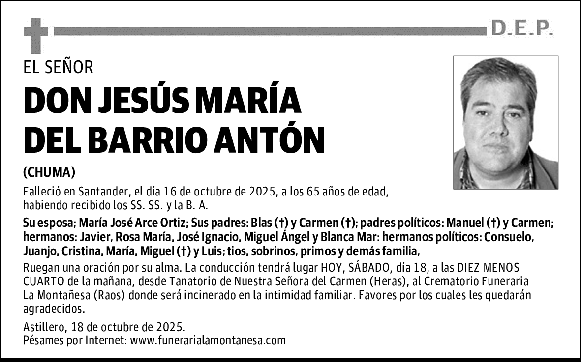 DON JESÚS MARÍA DEL BARRIO ANTÓN