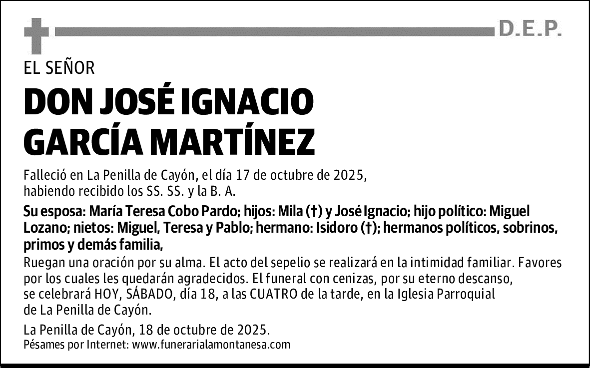 DON JOSÉ IGNACIO GARCÍA MARTÍNEZ
