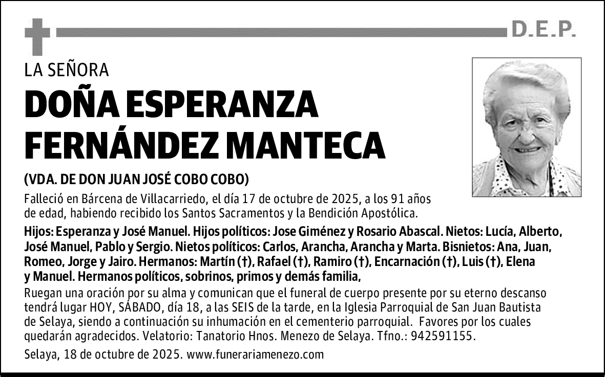 DOÑA ESPERANZA FERNÁNDEZ MANTECA