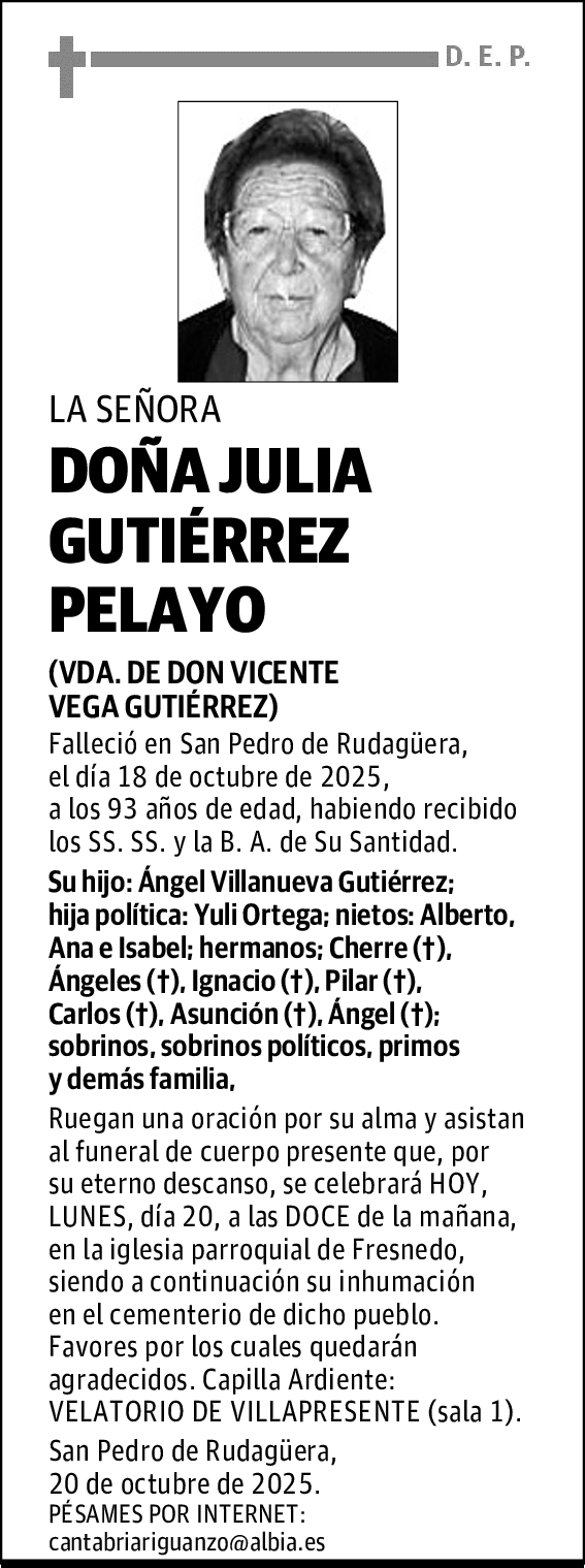 DOÑA JULIA GUTIÉRREZ PELAYO