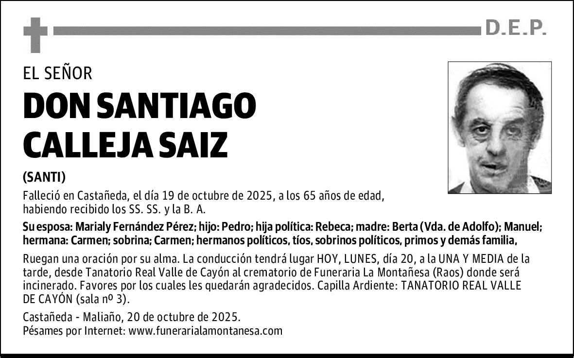 DON SANTIAGO CALLEJA SAIZ