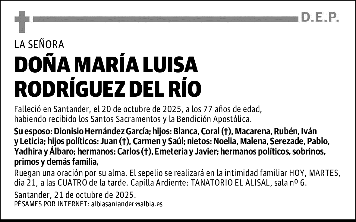 DOÑA MARÍA LUISA RODRÍGUEZ DEL RÍO