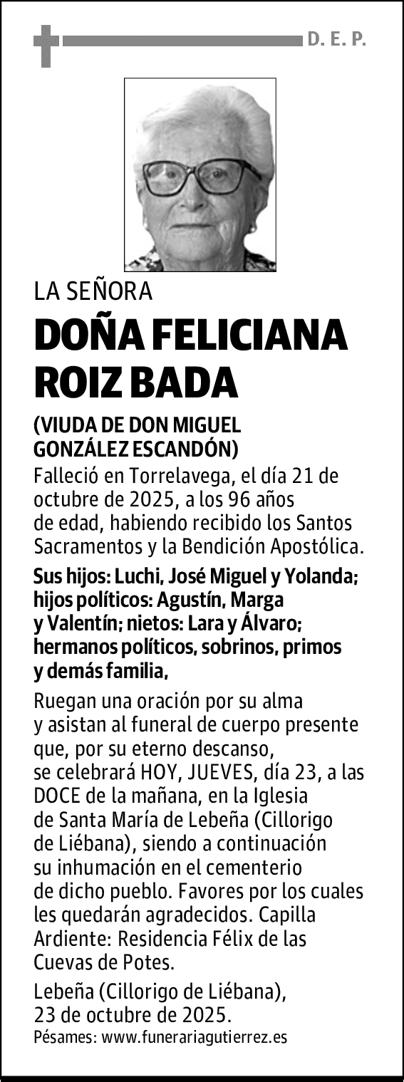 DOÑA FELICIANA ROIZ BADA