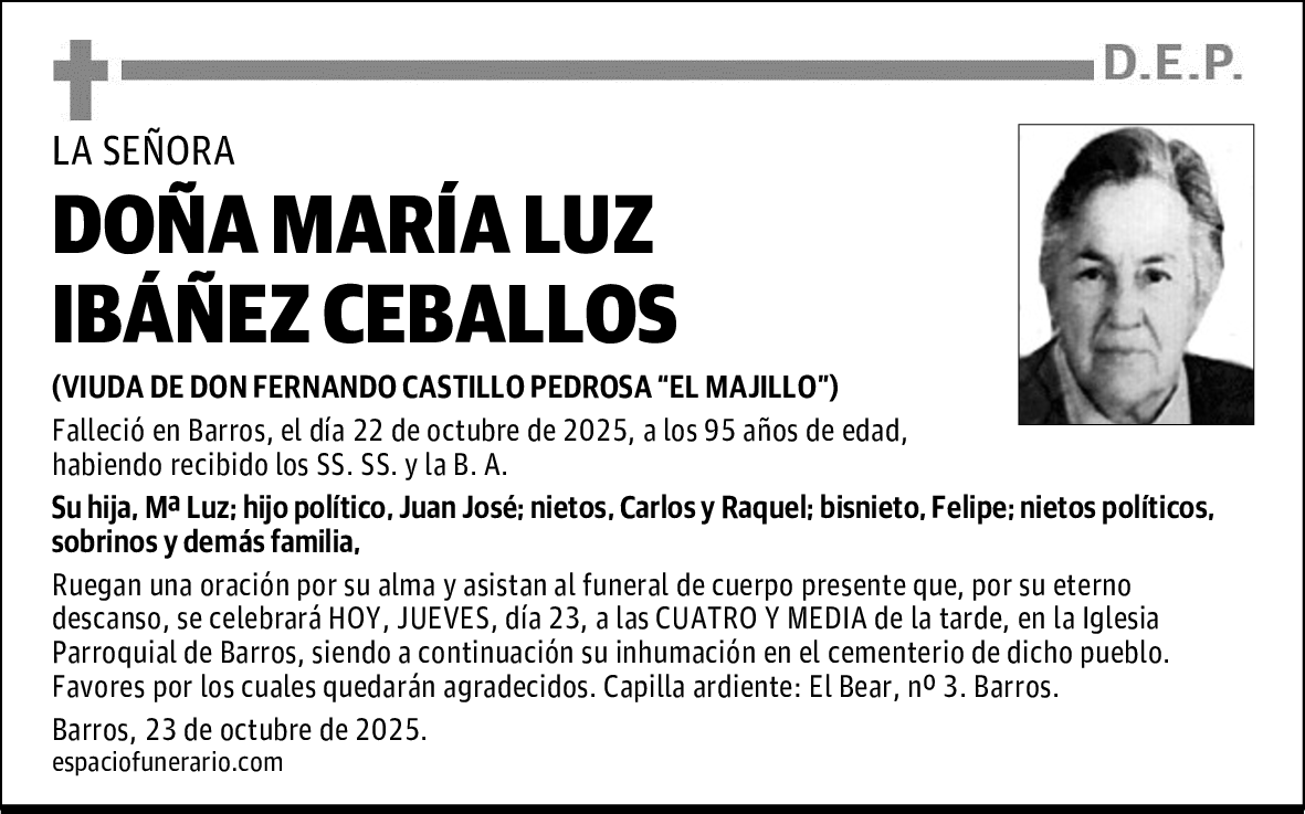 DOÑA MARÍA LUZ IBÁÑEZ CEBALLOS
