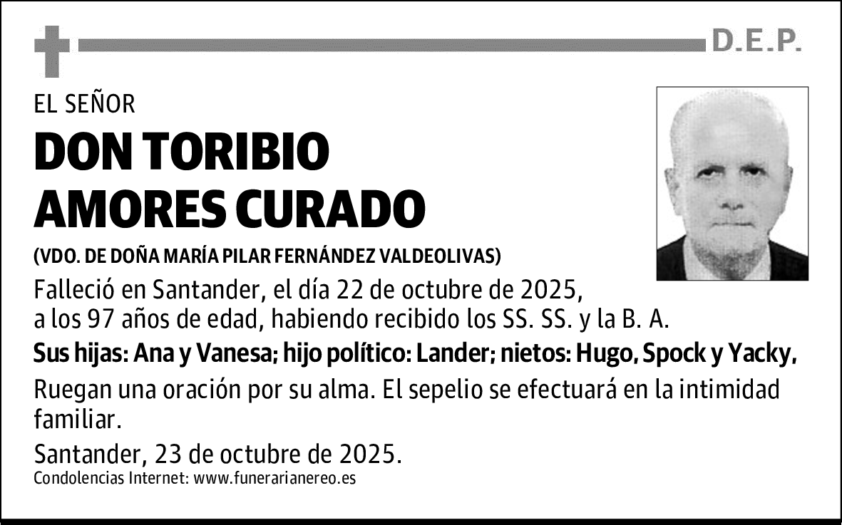 DON TORIBIO AMORES CURADO