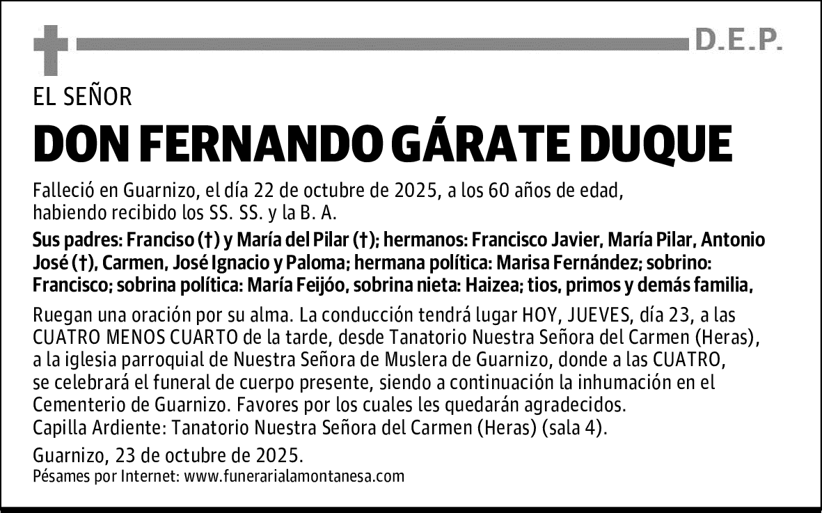 DON FERNANDO GÁRATE DUQUE