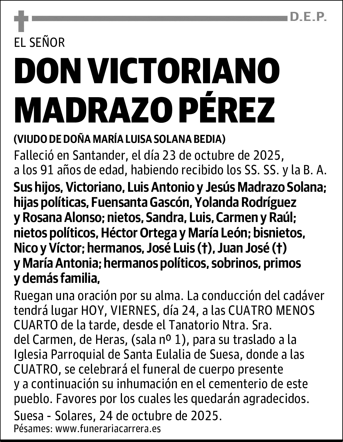 DON VICTORIANO MADRAZO PÉREZ