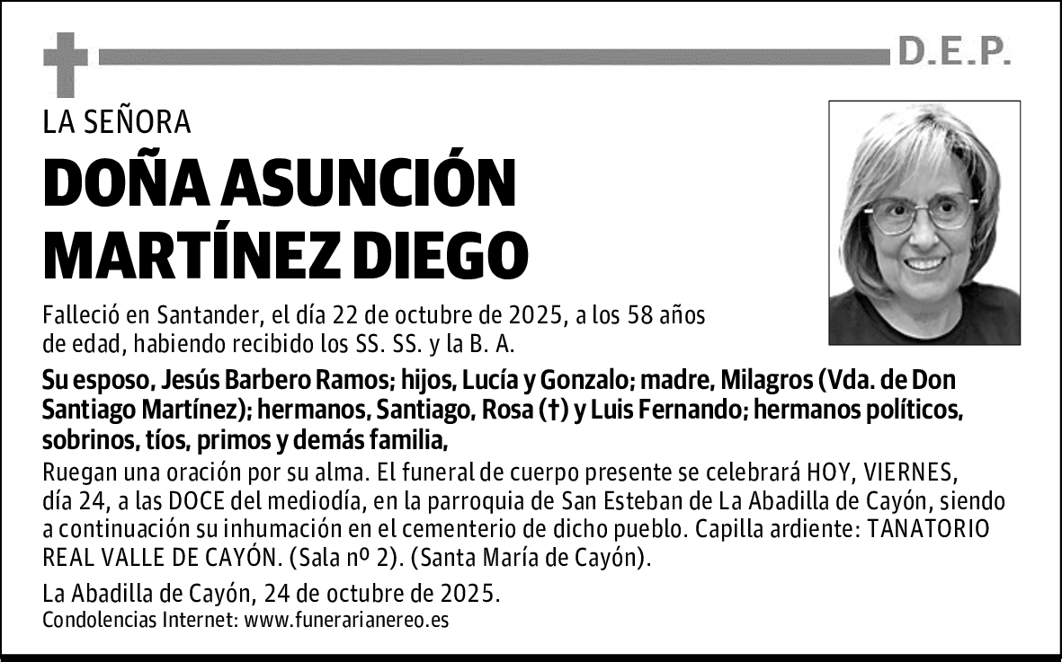 DOÑA ASUNCIÓN MARTÍNEZ DIEGO