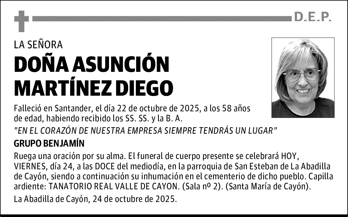 DOÑA ASUNCIÓN MARTÍNEZ DIEGO
