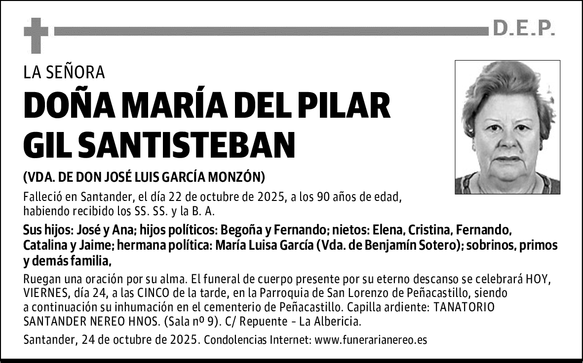 DOÑA MARÍA DEL PILAR GIL SANTISTEBAN