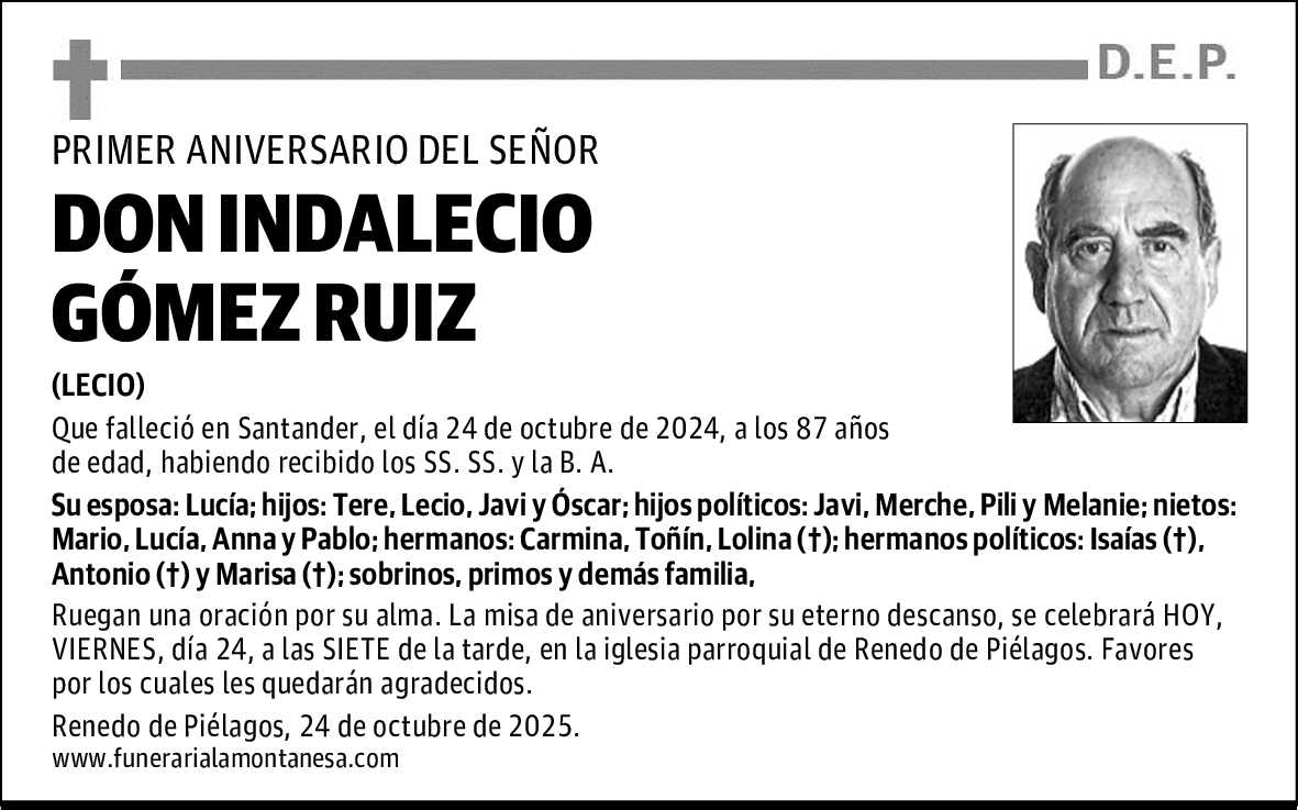 DON INDALECIO GÓMEZ RUIZ