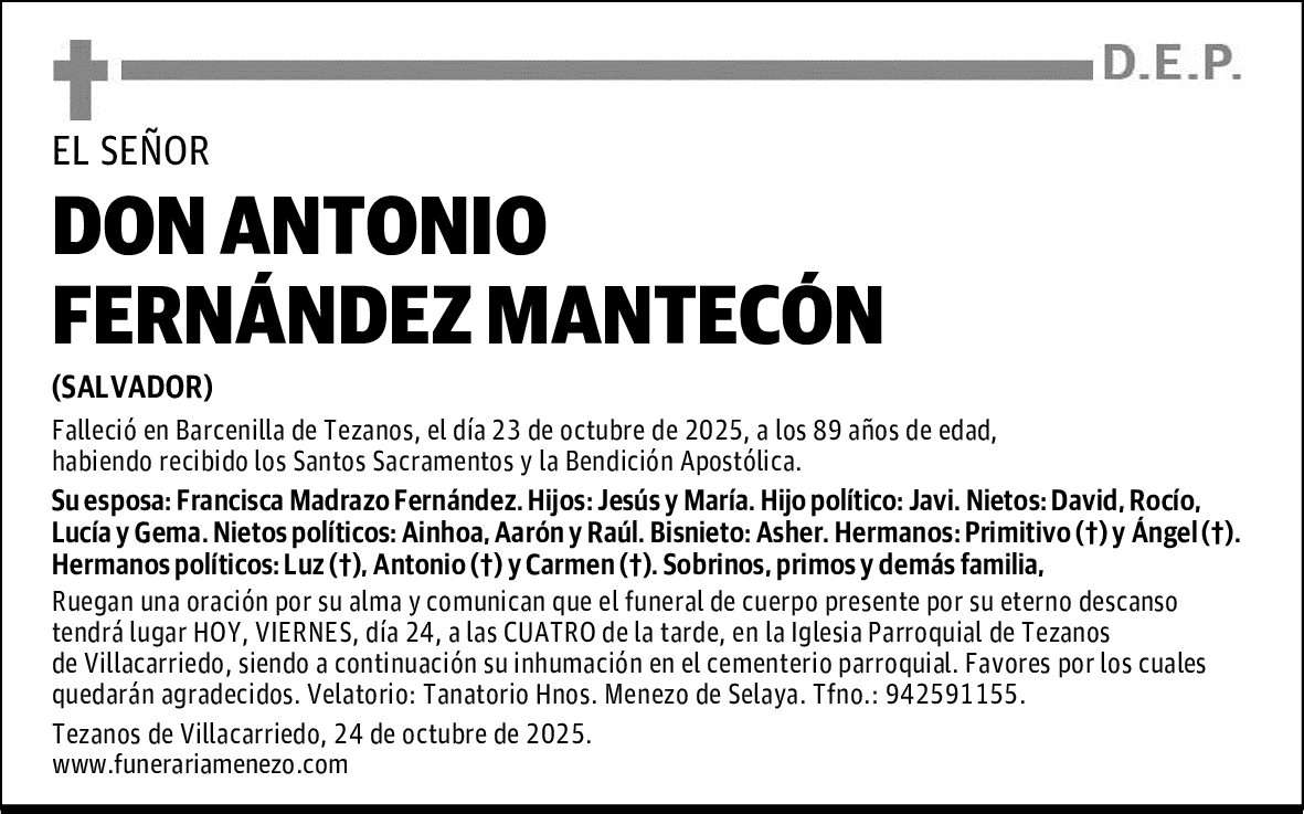 DON ANTONIO FERNÁNDEZ MANTECÓN