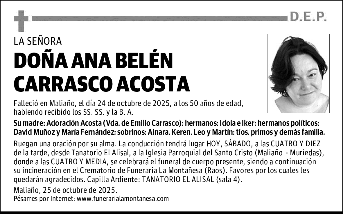 DOÑA ANA BELÉN CARRASCO ACOSTA