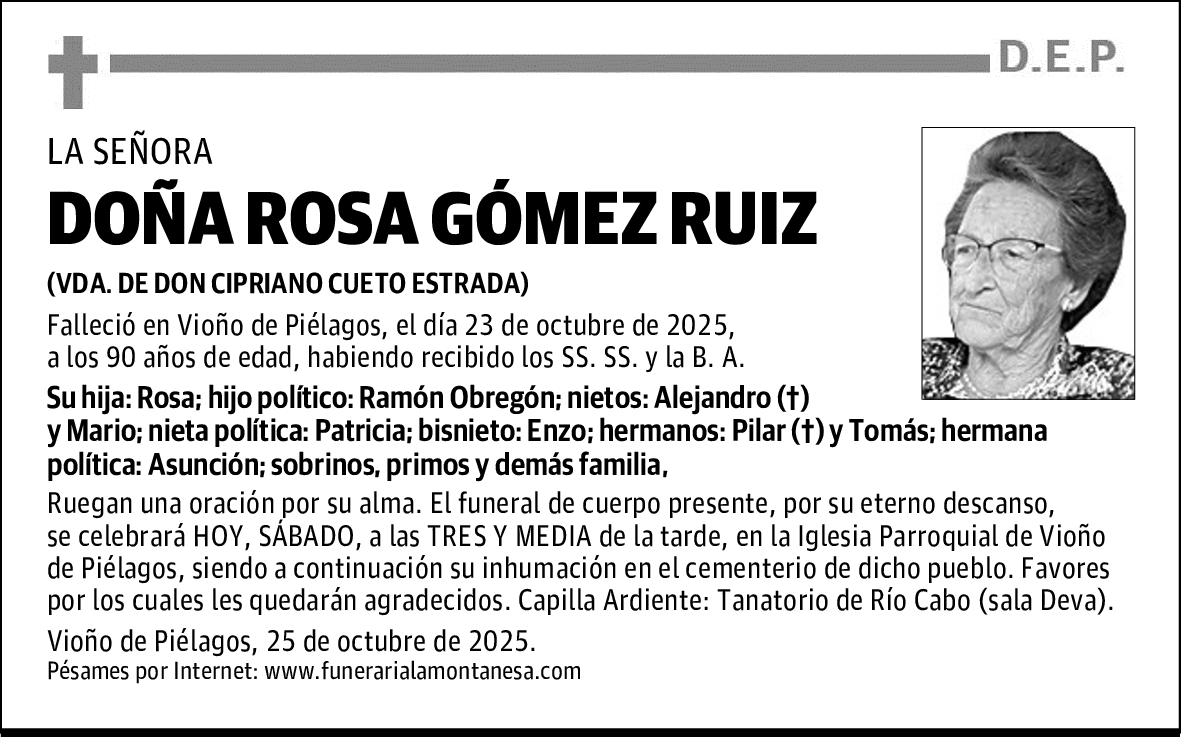 DOÑA ROSA GÓMEZ RUIZ