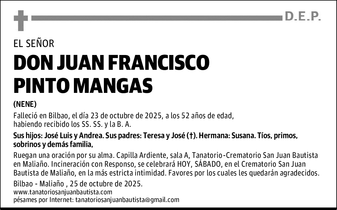DON JUAN FRANCISCO PINTO MANGAS