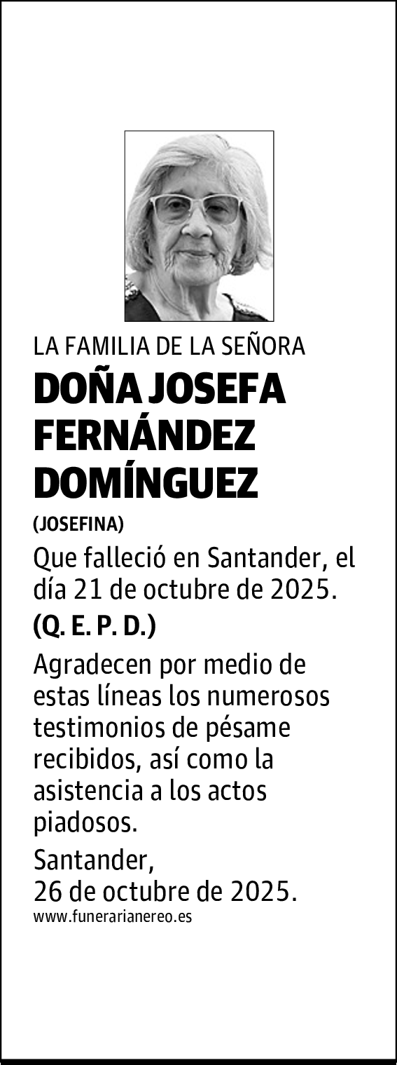 DOÑA JOSEFA FERNÁNDEZ DOMÍNGUEZ