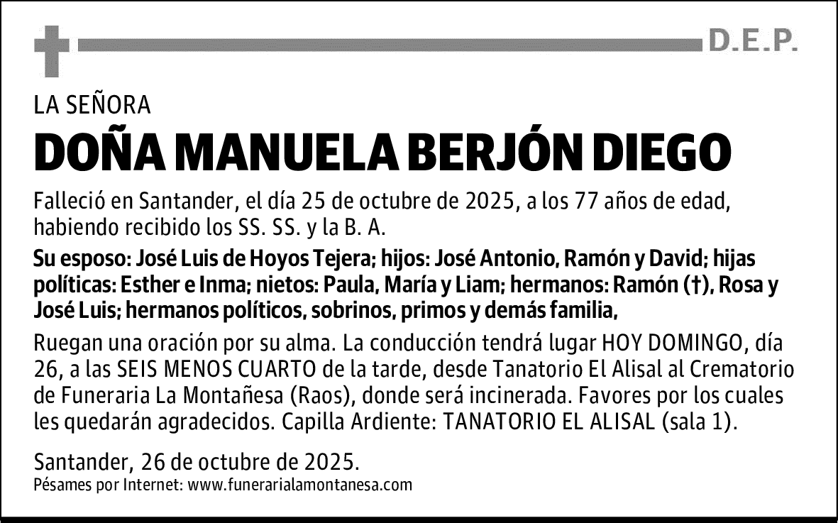 DOÑA MANUELA BERJÓN DIEGO