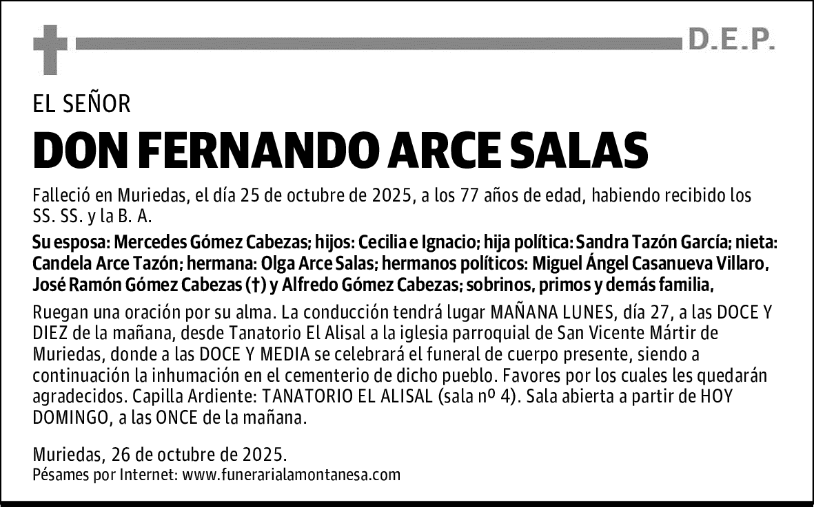 DON FERNANDO ARCE SALAS