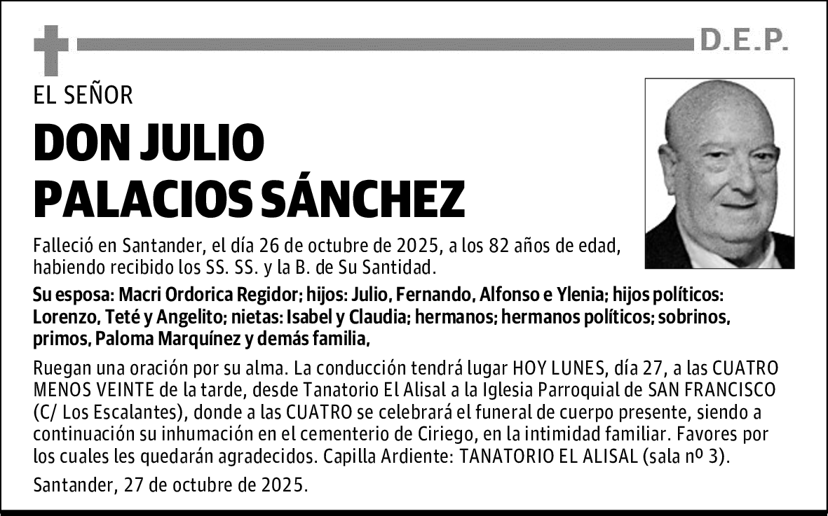 DON JULIO PALACIOS SÁNCHEZ