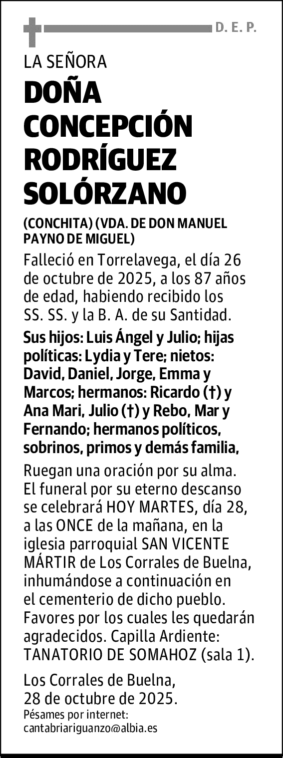 DOÑA CONCEPCIÓN RODRÍGUEZ SOLÓRZANO