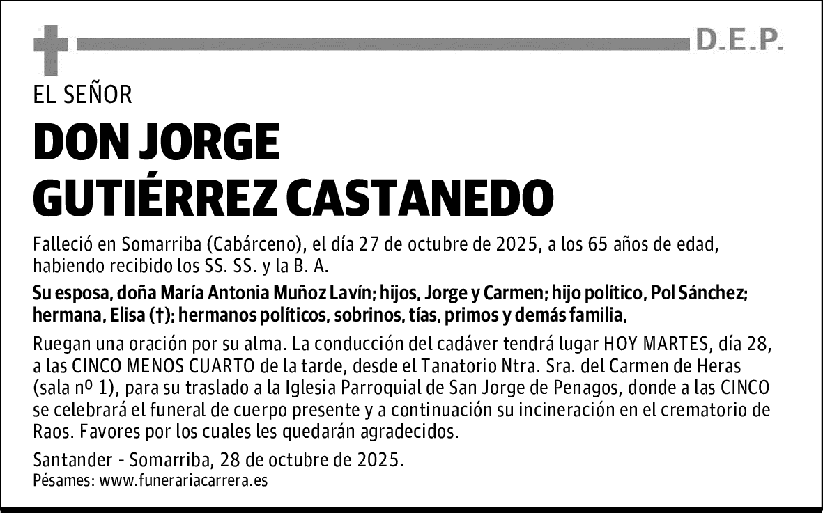 DON JORGE GUTIÉRREZ CASTANEDO