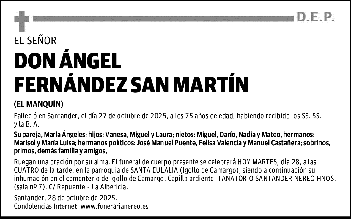 DON ÁNGEL FERNÁNDEZ SAN MARTÍN