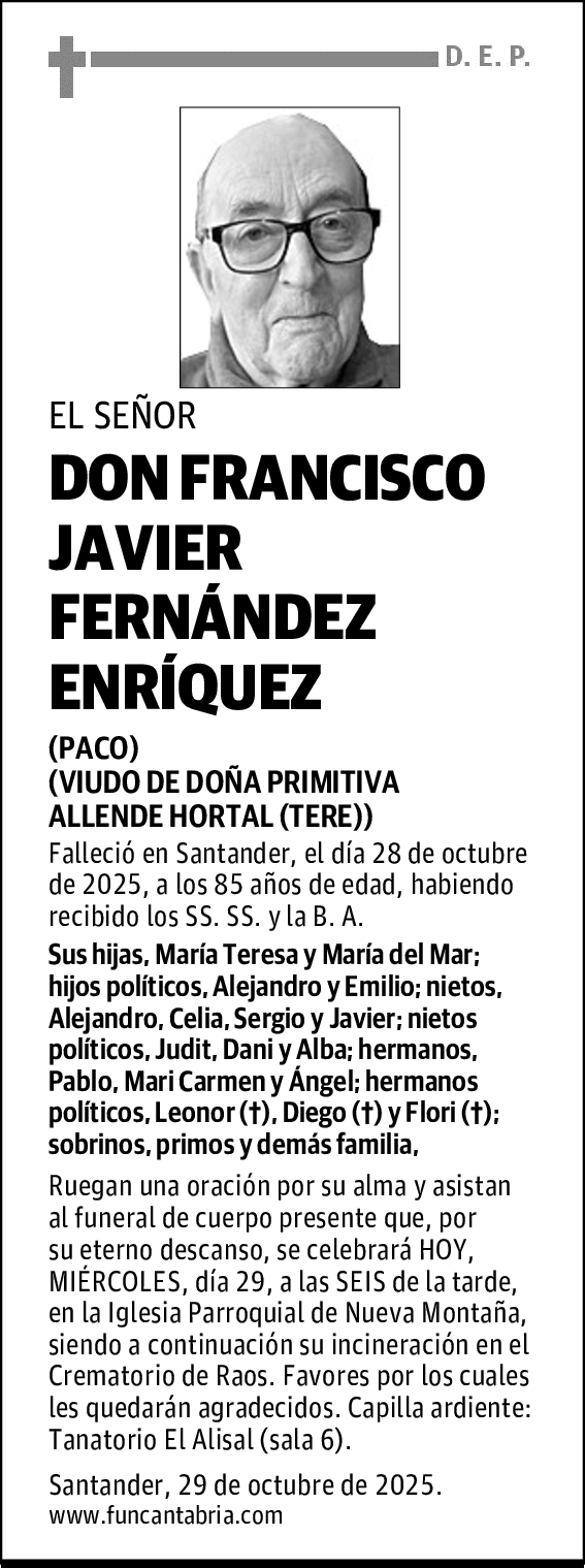 DON FRANCISCO JAVIER FERNÁNDEZ ENRÍQUEZ