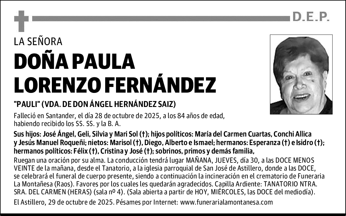 DOÑA PAULA LORENZO FERNÁNDEZ