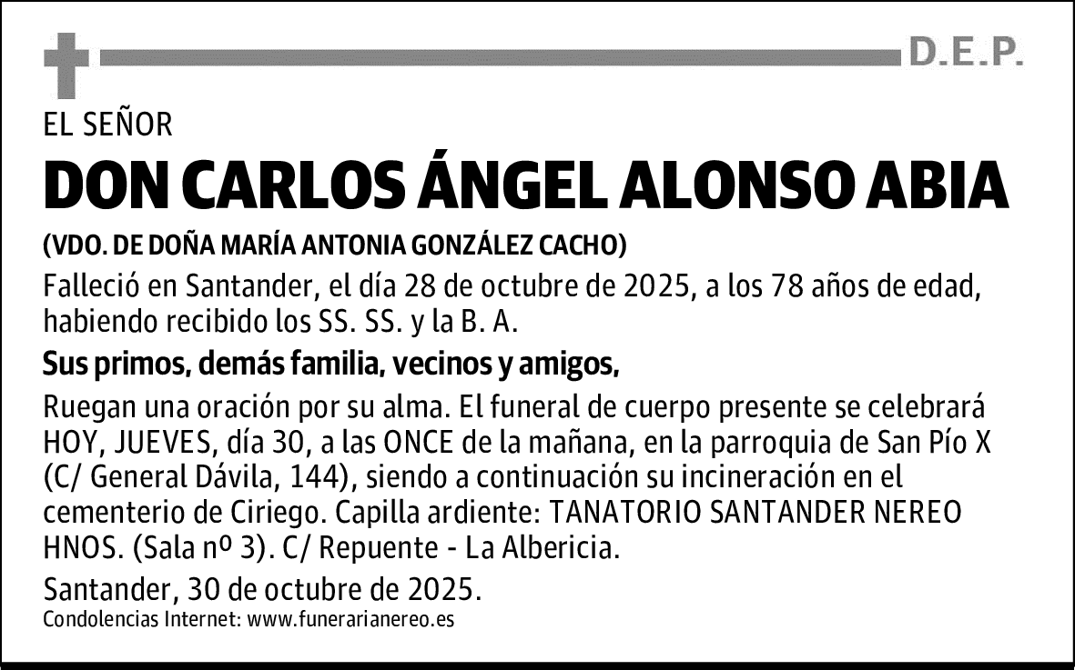 DON CARLOS ÁNGEL ALONSO ABIA