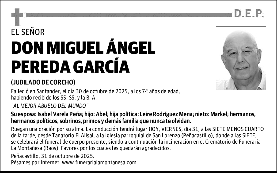 DON MIGUEL ÁNGEL PEREDA GARCÍA
