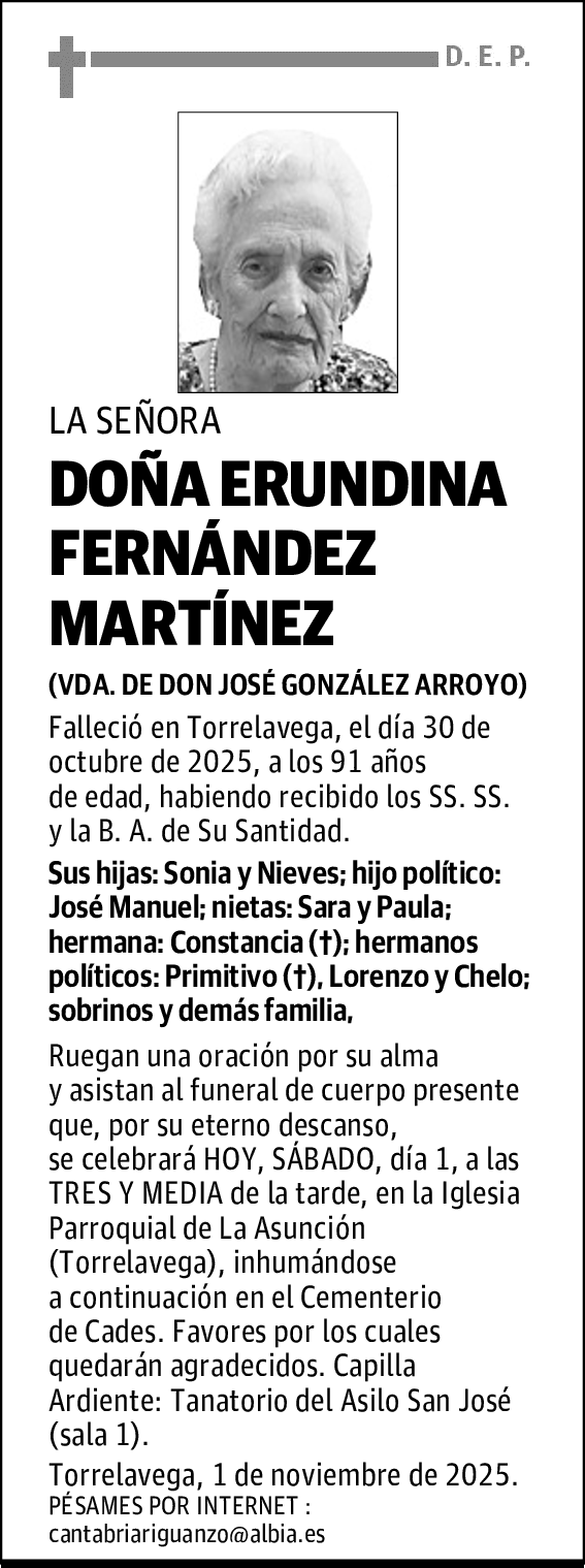 DOÑA ERUNDINA FERNÁNDEZ MARTÍNEZ